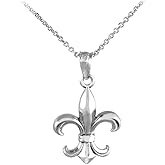Claddagh Gold .925 Sterling Silver Fleur-de-Lis Charm Pendant Necklace and Pendant Only