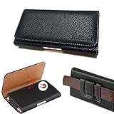 Samsung Galaxy S7/Galaxy S5/Galaxy S6~XX Large Premium Black Pebbled Leather Sleeve Pouch Case Belt Loop Holster[fits phone with OTTERBOX DEFENDER/JUICE PACK/LIFEPROOF WATERPROOF protective cover]