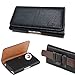 Samsung Galaxy S7 , S6 , S5~Roomy Black/Brown Pebbled Leather Sleeve Pouch Case Belt Loop Holster [Fits Phone With Otterbox Defender/Juice Pack Battery Case/Lifeproof Waterproof Protective Cover]