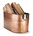 Plow & Hearth Vintage-Style Antique Copper Galvanized Steel Firewood Bucket with Wrought Iron Handles | Decorative | Log Storage | Organizer | 21.75