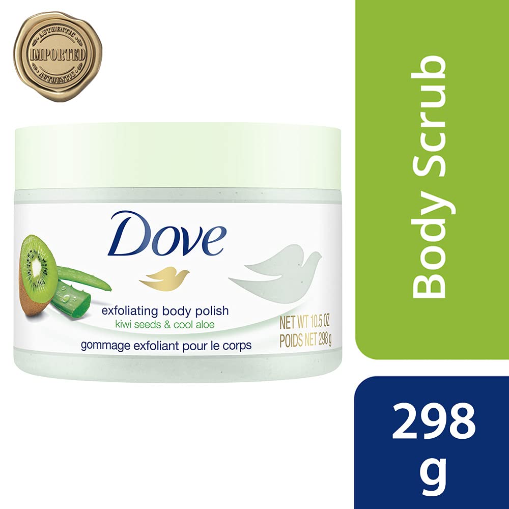 Dove Exfoliating Body Polish Body Scrub Kiwi & Aloe 10.5 oz