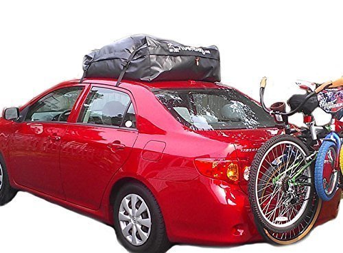 RoofBag Rooftop Cargo Carrier Bundle | Made in USA | 15 cu ft | Includes: Protective Mat + Storage Bag | Premium-Waterproof Luggage Car Top Bag | Fits ALL Cars: Side Rails, Cross Bars or No Rack
