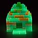 SCS Direct Building Block Bricks- Set of 500 Pc Bulk- 7 Glow in The Dark Colors with 27 Roof Pieces - Compatible and Tight Fit with Major Brands- Great for Activity Table, School Projects