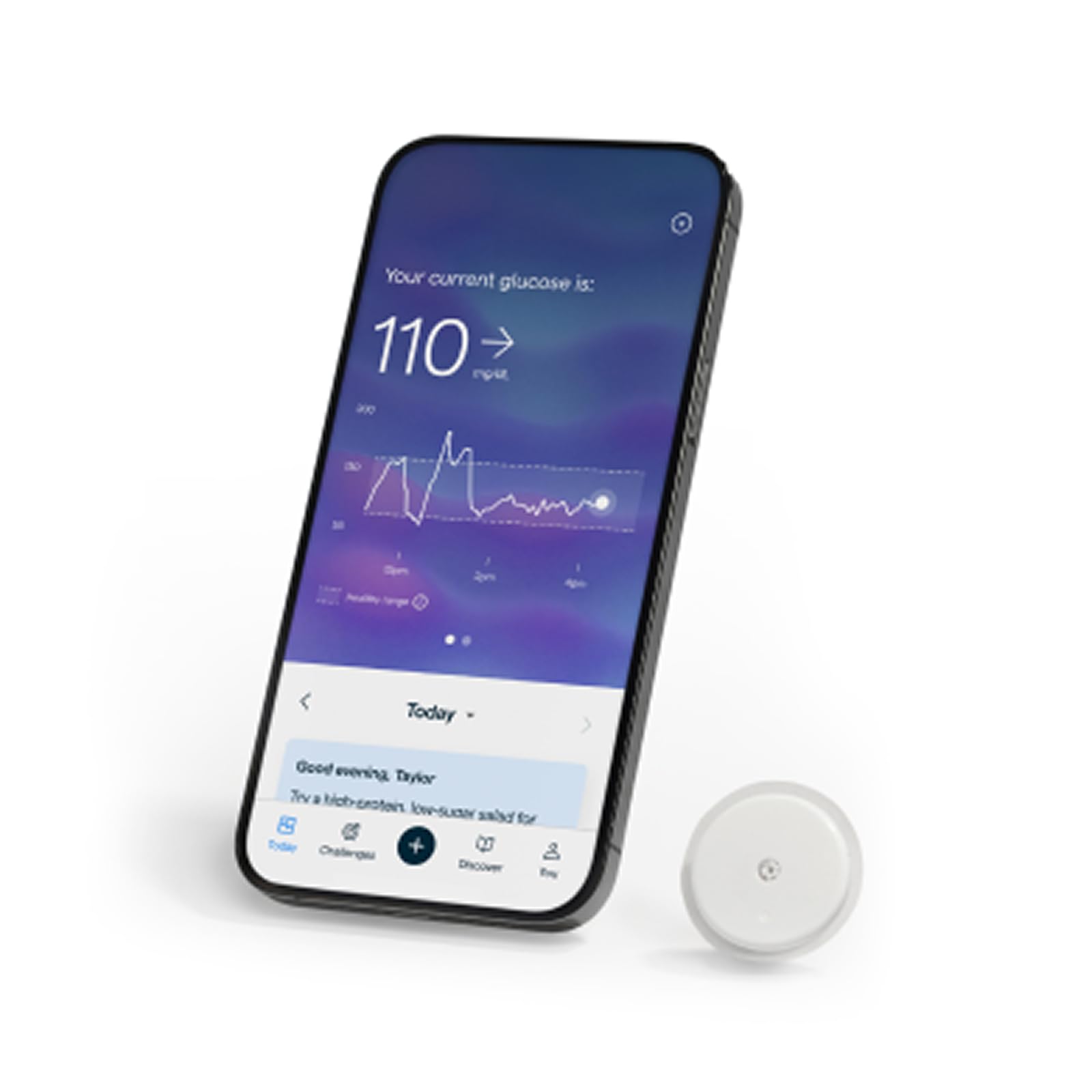 Photo 1 of Lingo Continuous Glucose Monitor (CGM) & App. Made by Abbott. Know the impact of what you eat. 1 Lingo biosensor lasts up to 14 Days*. Works with iOS and Android. US Only.