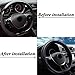ZATOOTO D Shaped Steering Wheel Cover - Leather Flat Bottom Black Blue D Cutting Steering Wheel Cover Women's Men's Universal 15 Inch Breathable Massage Non Slip Design For Better Grip 131D Black Blue