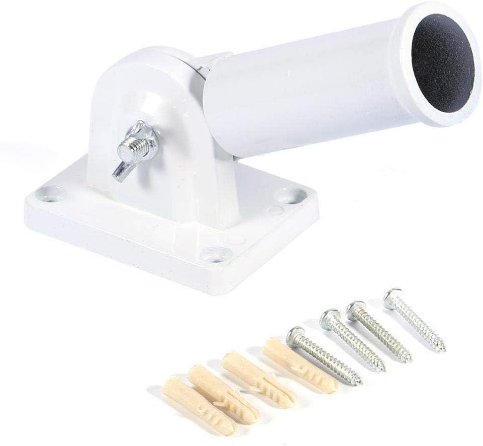 Ritte Adjustable Flag Pole Bracket, Wall Mount Flag Pole Holder, White