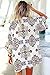 Akery Women's Beach Cover Up Diamond Lattice Print Kimono Cardigan