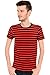 Run & Fly Mens Indie Retro 60's Black & Red Striped Short Sleeve T Shirt