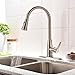 Modern Commercial Lead-Free Stainless Steel Single Lever Handle High Arc Pull Down Sprayer Kitchen Sink Faucet,Brushed Nickel Pull Out Kitchen Faucets With Deck Plate