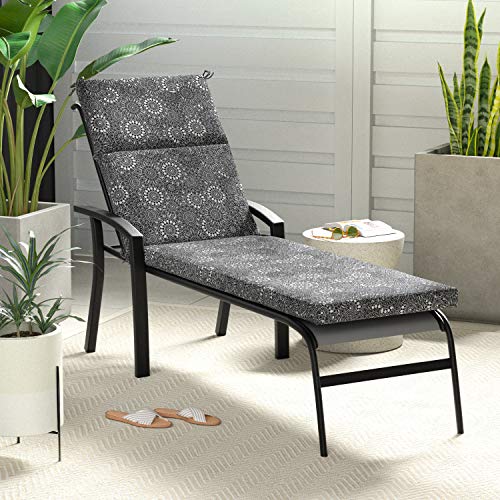 AmazonBasics Outdoor Lounger Patio Cushion Black Floral Pricepulse