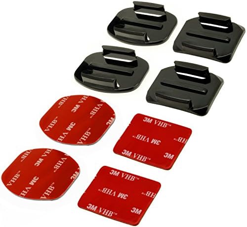 Optix Pro 8 in 1 Helmet Front Side Mount Curved Flat Base Adhesive Sticky 3M for Action Cameras including GoPro Hero5 Black &amp; Session, 4, 3+, 3, 2, 1, Session