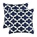 CaliTime Pack of 2 Soft Canvas Throw Pillow Covers Cases for Couch Sofa Home Decor Modern Quatrefoil Accent Geometric 18 X 18 Inches Navy Blue