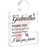 Godmother Gift from Godchild, Godmother Mothers Day Gifts for Women from Goddaughter Godson, Birthday Christmas Gifts for God Mother Acrylic Puzzle Piece Desk Decorative Sign for Home Decor
