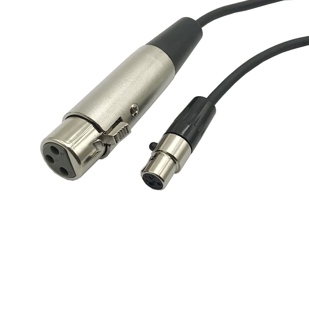 LiCoKo 3 Pin Mini XLR Female to XLR Female Microphone Cable, 3-Pin Mini XLR (TA3F) to Regular XLR Female to Female Cameras SLRs Standard Microphone Connection (30cm)