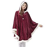 Red Ta Glimmersoft Plush Hooded Angel Throw Wrap
