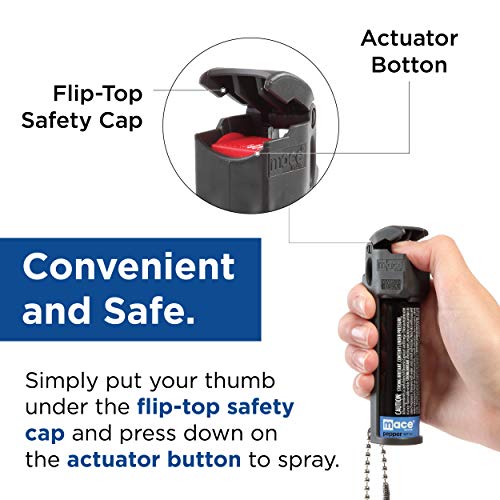 Mace Brand Triple Action Personal Pepper Spray (Black) 12’ Powerful
