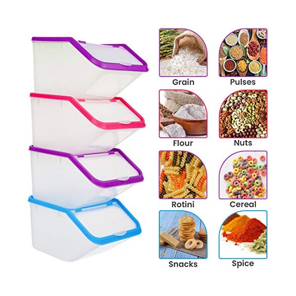 Invero-4X-Set-of-Kitchen-Dry-Food-Storage-Plastic-Tub-Containers-with-Scoop-Ideal-for-Pasta-Cereal-Rice-Pet-Food-and-More Invero® 4x Set of Kitchen Dry Food Storage Plastic Tub Containers with Scoop ideal for Pasta, Cereal, Rice, Pet Food and…