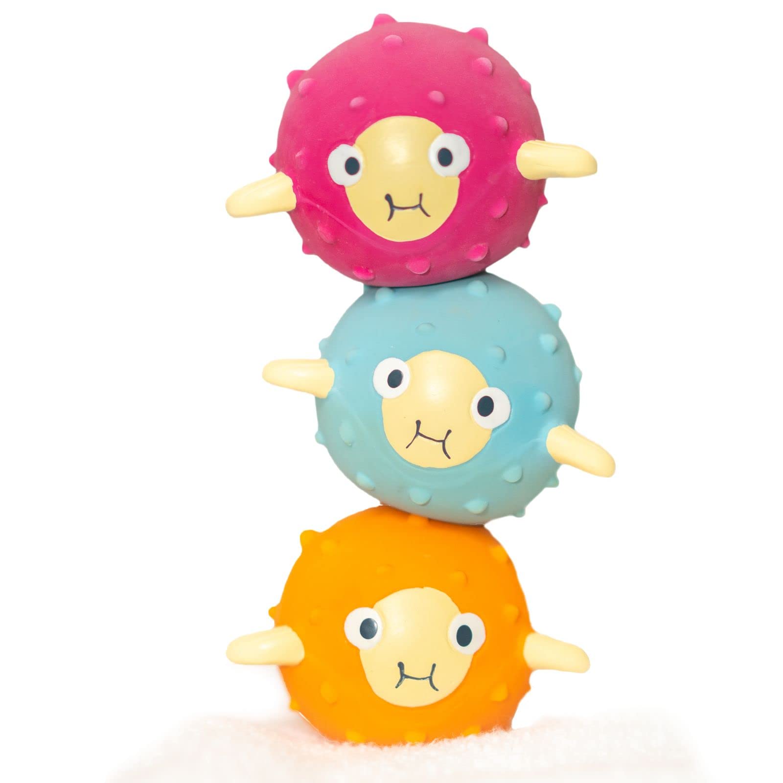 Splash About Pack of 3 Pufferfish Sensory Pool & Bath Toys
