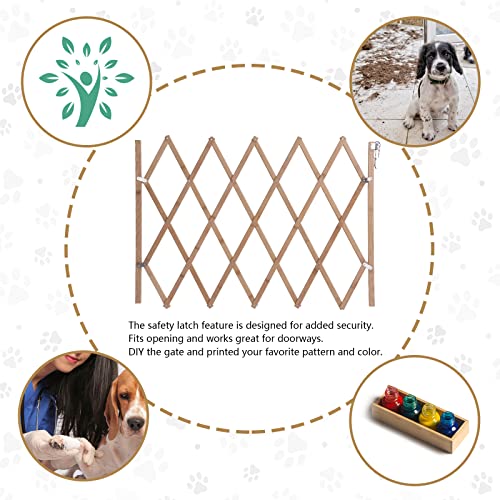 Expandable Accordion Dog Gate, Wooden Accordian Expansion Dog Gate for