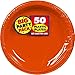 Amscan Orange Round Plastic Dessert Plates - 7