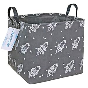 LANGYASHAN Square Storage Baskets Waterproof Canvas Children Laundry Nursery Hamper for Shelves Gift Baskets Toy…