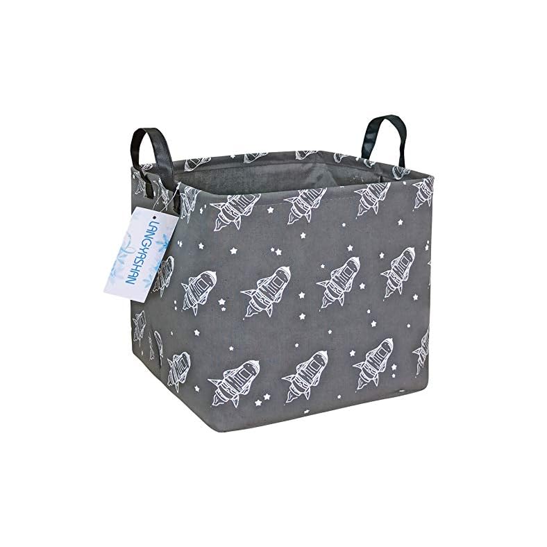 LANGYASHAN Square Storage Baskets Waterproof Canvas Children Laundry Nursery Hamper for Shelves Gift Baskets Toy…