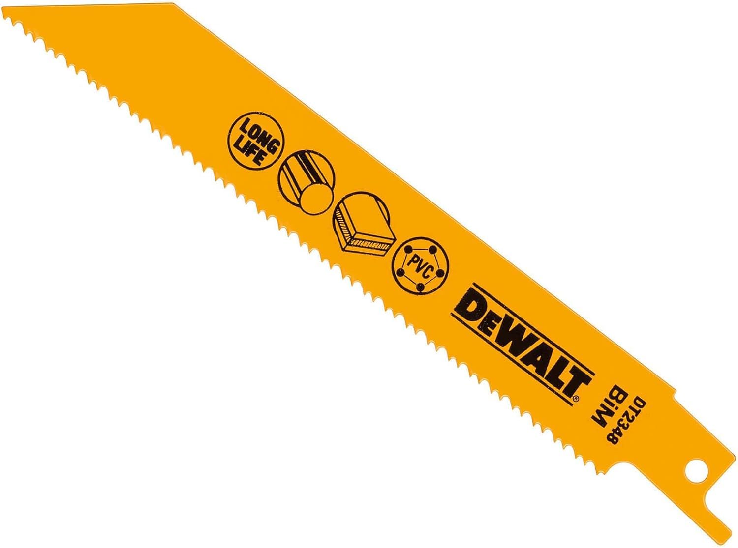DeWalt DT2348QZ 3-12mm 152mm Reciprocating Blade Bi-Metal Plastic Pipes (Pack of 5)