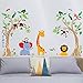 decalmile Animal Tree Wall Stickers Monkey Giraffe Elephant Kids Wall Decals Baby Nursery Kids Room Wall Decor (Finished Size: 47