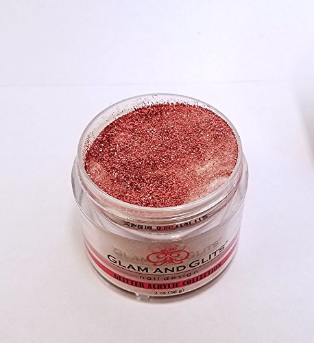 GLITTER ACRYLIC COLORS POWDER - 2oz/57g Jar - (ROSE COPPER #14)