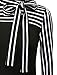 Allegra K Ladies Tie-bow Neck Striped Long Sleeve Splicing Autumn Shirt,Black,M