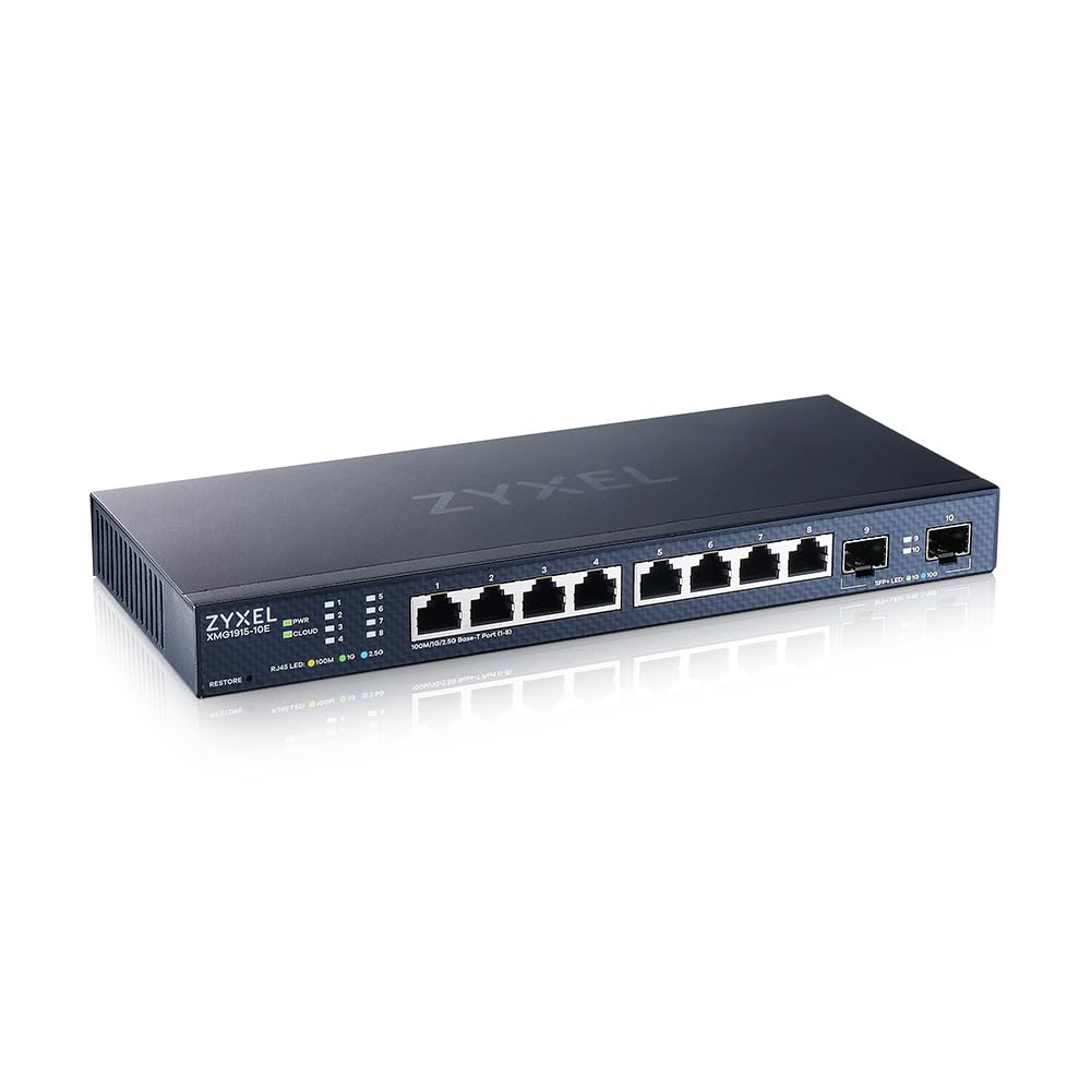 Photo 1 of Zyxel 8-Port Multi-Gig 2.5G Cloud/Smart Managed Switch with 2 x10G SFP+ | Desktop or Wall Mount [XMG1915-10E]