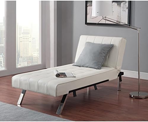Indoor Chaise Lounge - Convertible Modern Living Room Bedroom Spaces Chair Furniture Home Free eBook (Vanilla)