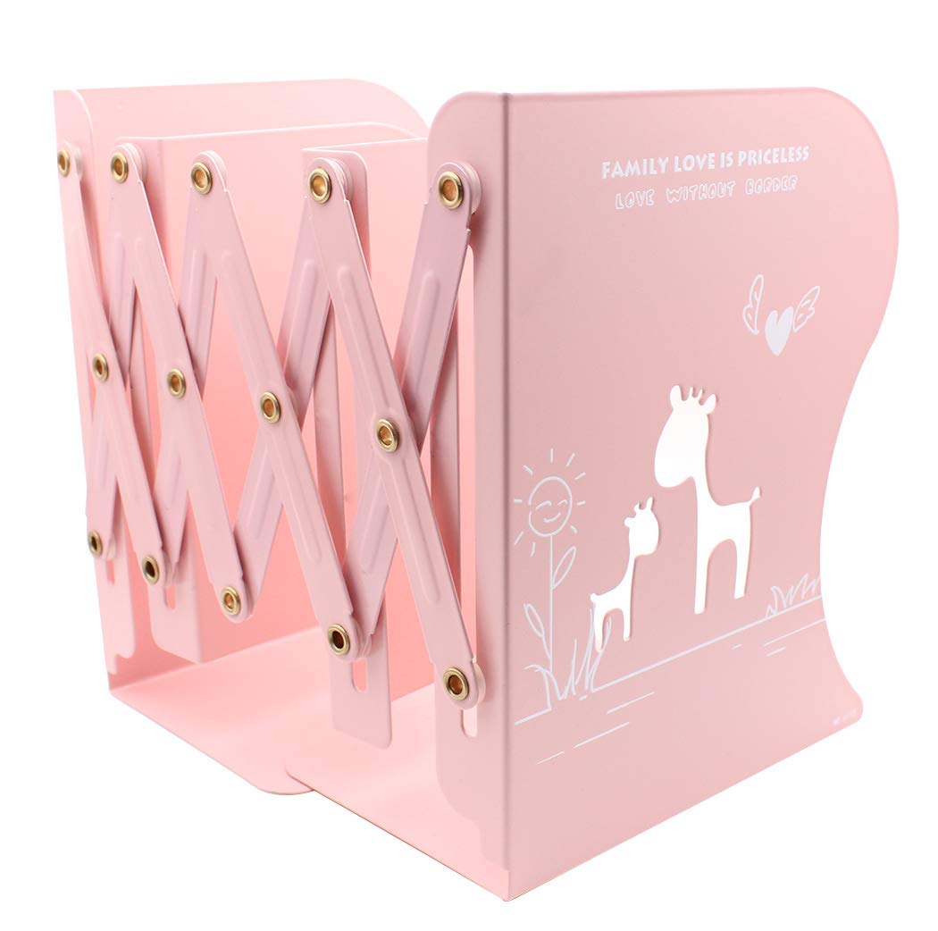 Duffire Creative Stationery Supplies Retractable Bookshelf Folding Bookshelf Metal Student Cartoon Rely on Books