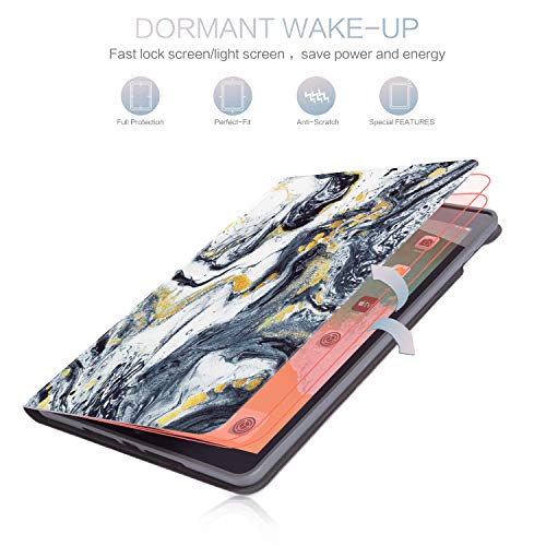 Lalumix 8Th Generation Ipad Case,Ipad Cover 7Th Generation 10.2,Ipad Case 7Th Generation,Ipad 10.2 2019 Case Smart Shell Stand Cover Soft TPU Hard Back with Auto Wake/Sleep (Black Quicksand Marble)
