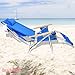 Deluxe 3 in 1 Lay Flat Aluminum Beach Chair Lounger with Drink Holder and Large Storage Pouch