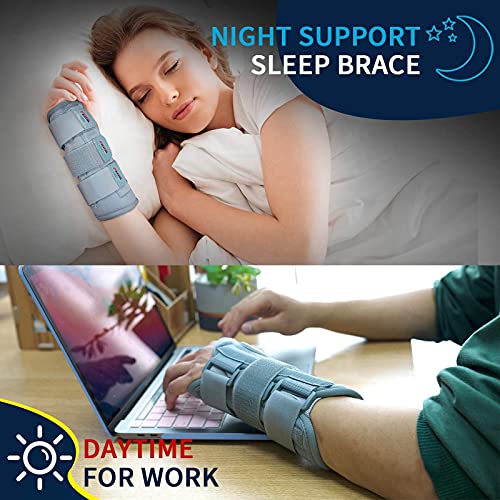 Wrist Brace for Carpal Tunnel for Women Men, Adjustable Night Sleep Support Brace with Splints Right Hand, Small/Medium