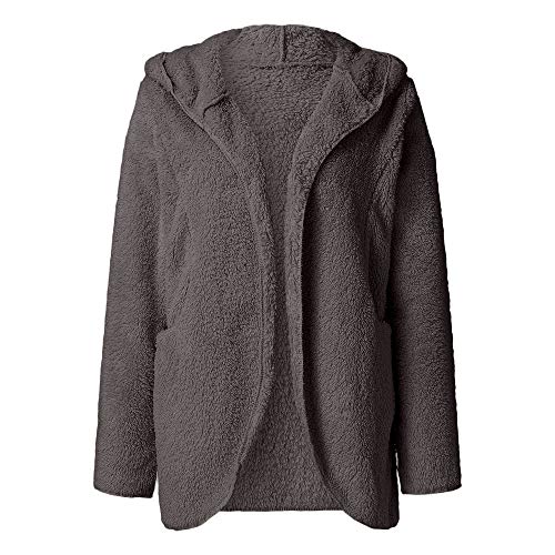 Womens Hooded Coats Duseedik Long Sleeve Winter Warm Hoodie Outwear Casual Pea Coats Plus Size Down Jackets Gray - Thumbnail 5