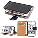 SOWOKO iPhone 4S Case iPhone 4 Leather Wallet Case Slim Flip Case, Shockproof Protective Phone Cover for Apple iPhone 4S/4 (Black)