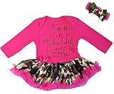 I'm The Pink In My Daddy's World Of Camo Bodysuit Pettiskirt Medium Hot Pink