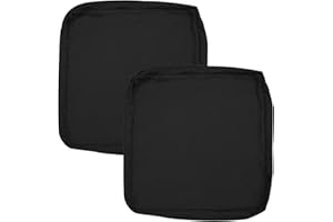 Oslimea Outdoor Seat Cushion Slip Cover 25" x 25", Waterproof Patio Furniture Chair Cushion Cover Replacement Pillow Slip Seat Cushion Cover 2 Pack - Covers Only, Black
