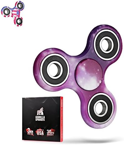 Gorilla Spinners - Fidget Spinner Toy with Premium Speed Bearing in Carton Gift Box - Best Stress Reducer, Helps Focusing and Relieves ADHD, Anxiety and Boredom, 1-4 min of Spin Time (starry sky)