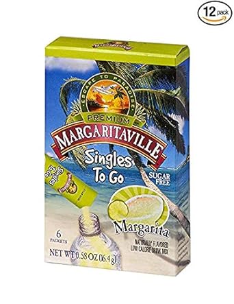 Margaritaville Singles To Go Water Drink Mix - Pina Colada Flavored, Non-Alcoholic Powder Sticks 12 Boxes 6 Packets 72 Total Servings 0 65 Ounce Pack 12 - View #9