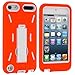 Orange/White Hybrid Rugged Hard Silicone Case Cover w/Stand for Apple iPod Touch 5th Generation 5G 5