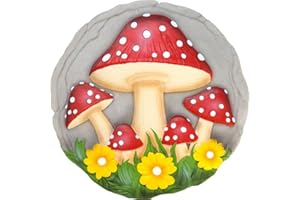 Spoontiques Mushroom Stepping Stone - Cottage Core Decorative Garden Stone for Yard, Patio, Garden or Walkway - Outdoor or Indoor Home Decor