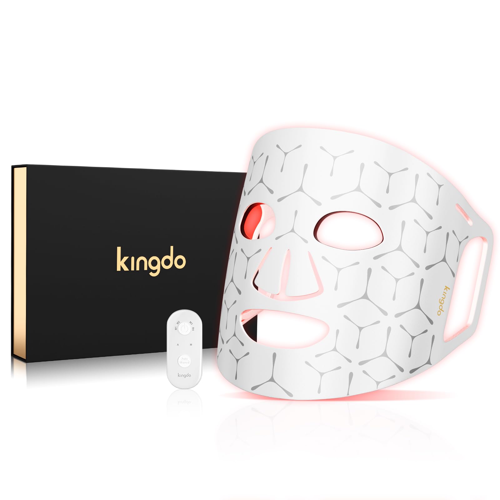 Photo 1 of Red Light Therapy for Face, 4 Modes LED Face Mask Infrared Light Therapy with Remote, Portable and Rechargeable Design with Timer Function for Home Use