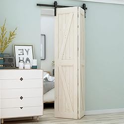 LTIYITL 5FT Bi-Folding Sliding Barn Door