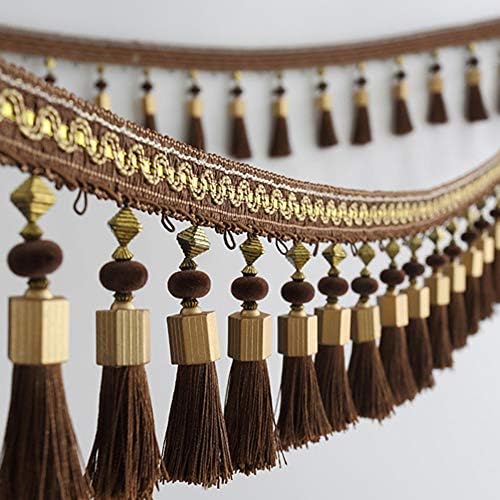 Wildgirl Handcraft Upholstery Macrame 1 Meter Bead Pom-pom Tassels Trim (# 3)
