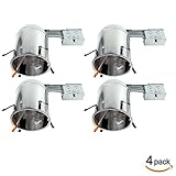 Hykolity 6 Inch led remodel can tp24 connector ic rated air tight recessed aluminum housing for led downlight retrofit kit-etl listed and ca title 24 certified-pack of 4