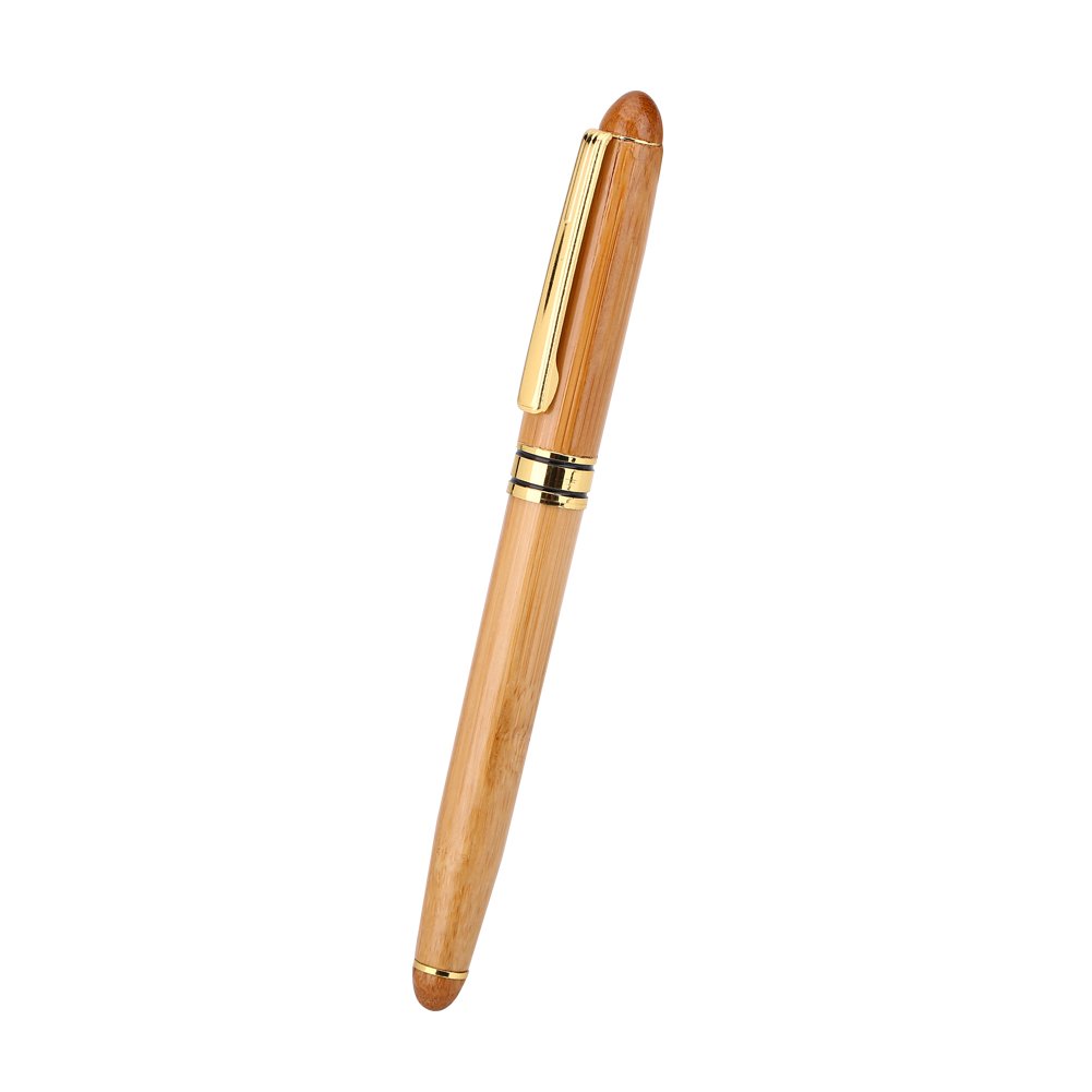 Bewinner 1pc 5 Size Nib Calligraphy Art Fountain Pen, Broad Stub Chisel-pointed Nib with Bamboo Plywood Handle & Piston-style Ink Reservoir for Writing Gothic, Italic, Arabic, etc.(1.9mm)