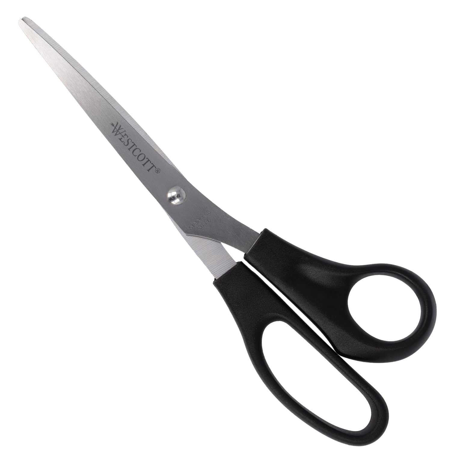 Westcott Scissors 8’ (20.3 cm) Black | Office Scissors with Black Plastic Handles | Extra-Sharp Blade, Stainless Steel | Household & Craft | E-31181 00